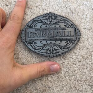 Farmall Embossed Oval Belt Buckle - Gray
